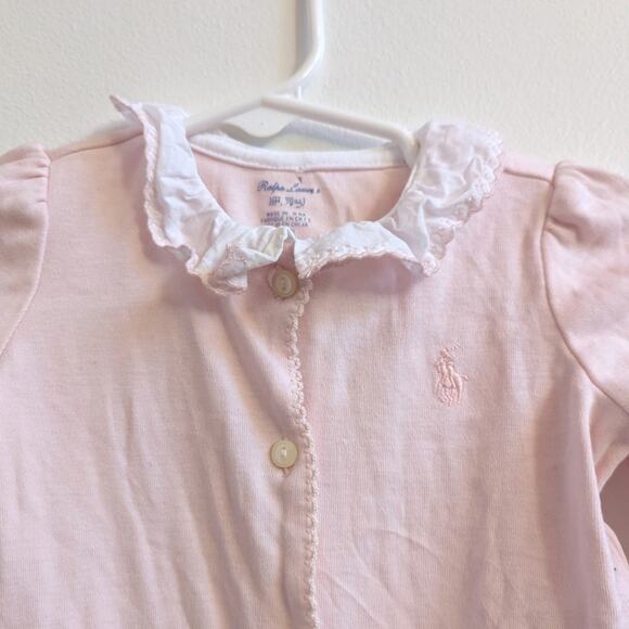 Ralph Lauren Romper Baby Girls Sz 6m Light Pink Preppy - Picture 2 of 5